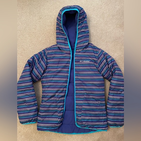 Columbia Other - Columbia Reversible Kids' Purple/Turquoise Hooded Coat